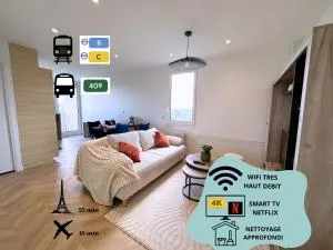 Appartement vue panoramique Antony, 8mn RER B et C - 安东尼