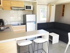 Mobil-home confort 4 pers, 2 ch, piscine chauffée, 200m plage, parking, wifi gratuit, animaux ok - FR-1-361A-32
