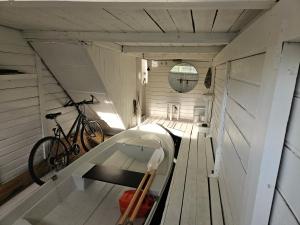 White boat house Aluksne
