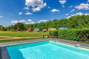 Blue Tiny House with HotTub