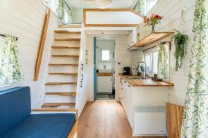 Blue Tiny House with HotTub