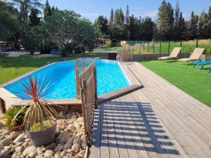 Maisons d'hotes gites du mas Donat : Studio - Vue sur Piscine 