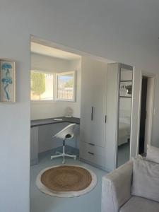 Minimal Grey Apartment Pool-front in Paros