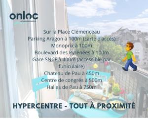 Au Palais des Pyrénées! Hyper centre -Clim-Balcon-Parking Gratuit