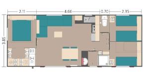 Campings Mobil-home 3 chambres 6-8 pers - Camping Lac des Reves, Lattes : Mobile Home