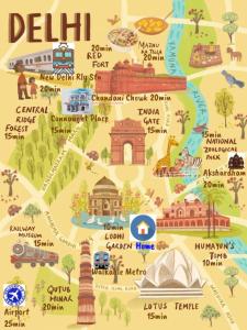 Stay nearby Lutyens Delhi just 15min from VFS, Connaught Place, BharatMnadapam