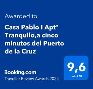 Casa Pablo I Aptº Tranquilo,a cinco minutos del Puerto de la Cruz