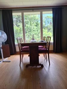 Hus på landet nära sjö