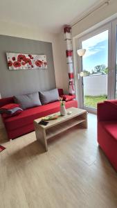 Fewo Mohnblume Lütow Usedom Achterwasser rotes Haus
