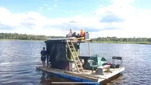 Raft on a forest lake - Žocenes Ciems