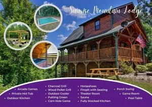 Fabulous Pet-Friendly, Family Cabin with Outdoor Kitchen, Hot Tub, Sauna, Fireplace, Theater Room, Arcade, Pool Table, and Fire Pit within minuties of Dollywood - Oldham
