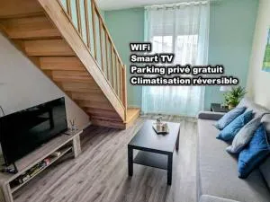 Les loges de Véro DUPLEX , appartement NEUF classé 3 étoiles - Garage vélo et moto - Parking Privé - 1 chambre et un canapé convertible - Géré par PrestaZen'Services - Thierville-sur-Meuse