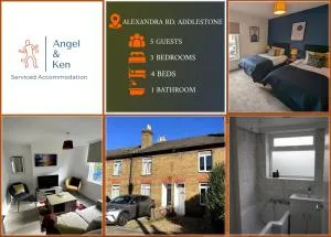 3 Bed 2 Lounge House up to 40pc off Monthly in Addlestone by Angel and Ken Serviced Accommodation Great Value for Long-term Stay - 泰晤士河畔沃尔顿