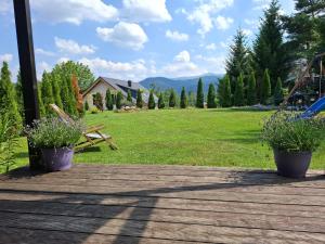 Dom uKromki z kominkiem i widokiem na Śnieżkę