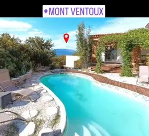 Là où le Ciel est né Beau mas pierres et contemporain sur grande propriété vue Mont Ventoux dentelles de Montmirail - Méthamis