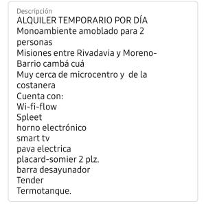 Temporario Corrientes Monoambiente Alta Cruz