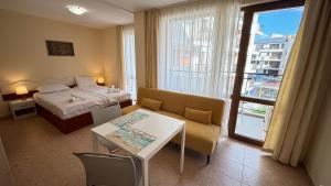 Studio with pool view