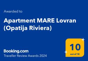 Apartment MARE Lovran (Opatija Riviera)