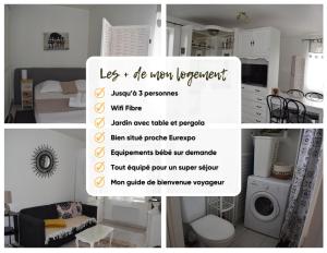 Appartements Studio evasion campagnarde avec jardin et parking, proche de Eurexpo et GroupamaStadium : photos des chambres