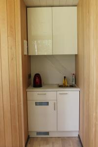 Minimaja saunaga vaatega männimetsale