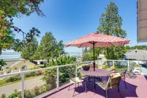 Walk to Water Camano Home with Ocean-View Deck - Stanwood