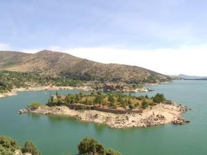 Island accommodation with castle