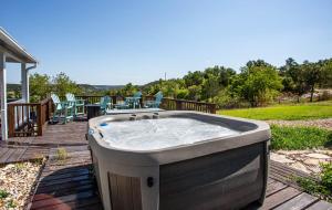 Large patio and hot tub near wine country