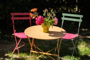 B&B / Chambres d'hotes La Jolie Longere Fleurie Roulotte avec piscine et grand jardin : photos des chambres