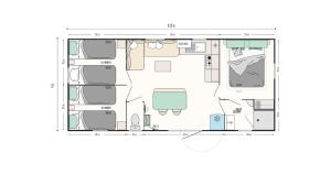 Maisons de vacances Le Muscat - bungalow pour 5 - TV - Clim : photos des chambres
