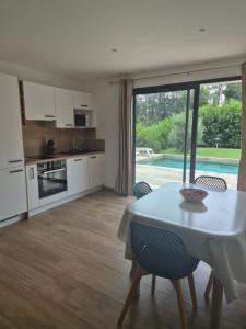 Rez de villa avec piscine privée, wifi, jardin clôturé