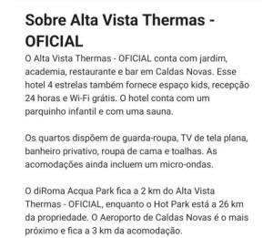 Resort Alta Vista! Caldas Novas