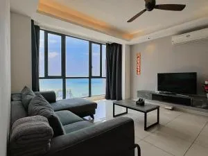 Tanjung Tokong Luxury SEAVIEW bathtub condo 2 rooms 6 pax near Straits Quay Marina Mall 丹绒道光 豪华海景 双房浴缸 高级公寓 - 丹绒道光