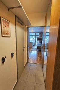 ENJOYHARRACHOV - Atraktivní slunné studio Čertovka v centru Harrachova s garážovým parkováním, Wifi-WLAN, Ipad, SAT, herní konzolí, Netflix zdarma a nejkrásnějším výhledem na Čertovu horu s areálem skokanských můstků a sjezdovku j