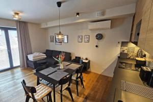 ENJOYHARRACHOV - Atraktivní slunný klimatizovaný apartmán 14 v centru se saunou, parkováním, Wifi-WLAN, SAT, herní konzolí, PC s win 10, Netflix zdarma a možností dobíjení auta s výhledem na Čertovu horu se skokanskými můstky jen 150m