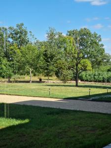 Maisons d'hotes Les Hauts de Courrech : Chambre Lit Queen-Size - Vue sur Piscine
