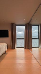 Magical view towards the fjords by the sea