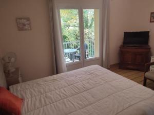 T 1 avec terrasse face rivière à 1 min des thermes