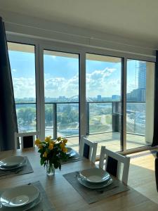 Luxury apartment in skyscraper with parking