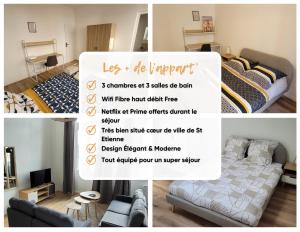 Bel Appart 3 chambres 3 Sdb au centre-ville St Etienne