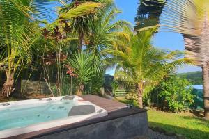 Cottage créole dans jardin tropical