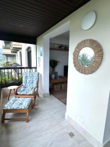 Apto pé na areia com linda vista do mar