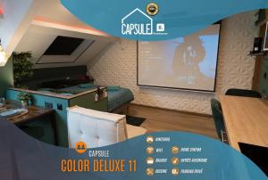Appartements Capsule color deluxe Balneo I ecran home cinema I console de jeux : photos des chambres