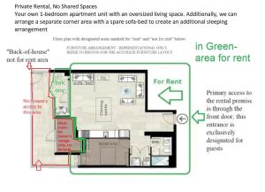 Amazing 1 Bedroom Apt with Large living & extra sleeping space -up to 5 ppl Plus Gym Jacuzzi Spa Pool Sauna and Garden with BBQ