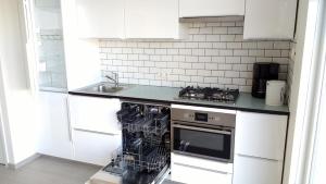 Bright room with kitchen