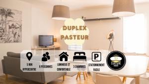 Appartements Le Duplex Pasteur - 5 min Hypercentre - Ideal Groupe - Parking Gratuit : Appartement 3 Chambres