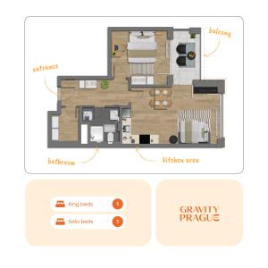 Design Apartment - Balcony, Free Parking, Yoga, 10 mins to center, by Gravity Prague