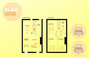 Duplex Pasteur - Chambre 2 - Chambre Privée