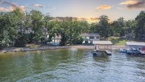 Family Vacation on the lake water toys king bed