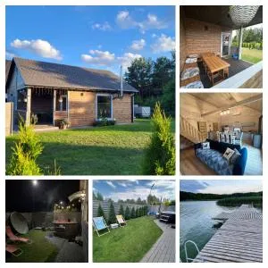 Mazury Dom Oluś nad jeziorem Sasek Wielki z gorącą balia z funkcją jakuzzi - Dabrowa