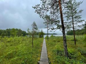 Mökkituulos, beds for 4 One big bedroom, two beds separated with a big wardrobe